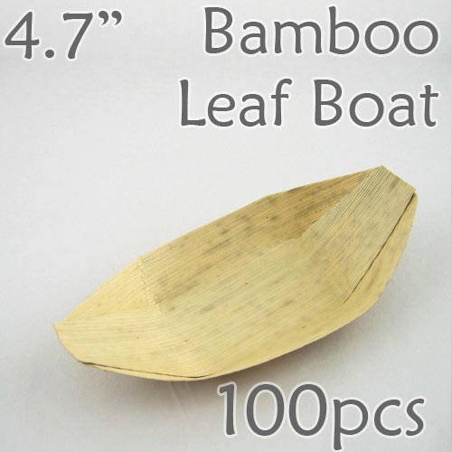 Bamboo Leaf Boat 4.7" -100 pc.