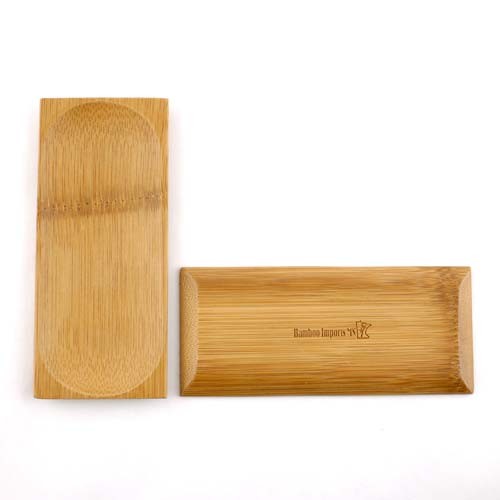 Small Solid Bamboo Dishes 2.5" X 5 7/8" (6.5cm X 15cm) Oval Indent rectangle 20pc