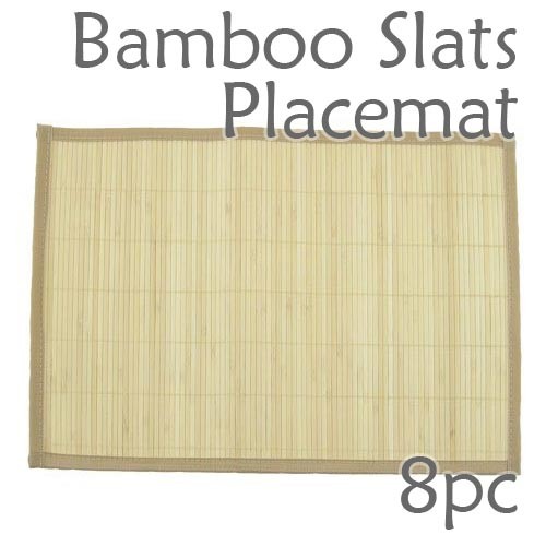 Bamboo Slats Placemat - Natural - 8pc