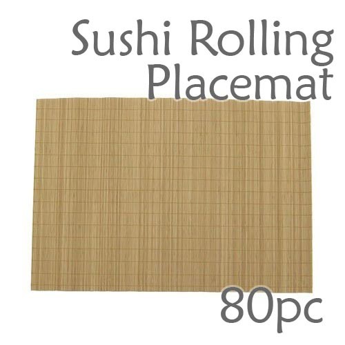 Bamboo Placemat / Sushi Rolling Style Brown 80pc Sushi Mat Style