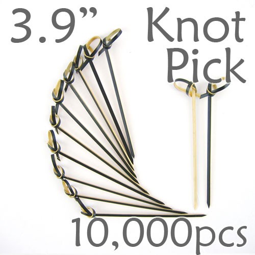 Bamboo Knot Picks 3.9 - Black - case of 10,000 Pieces