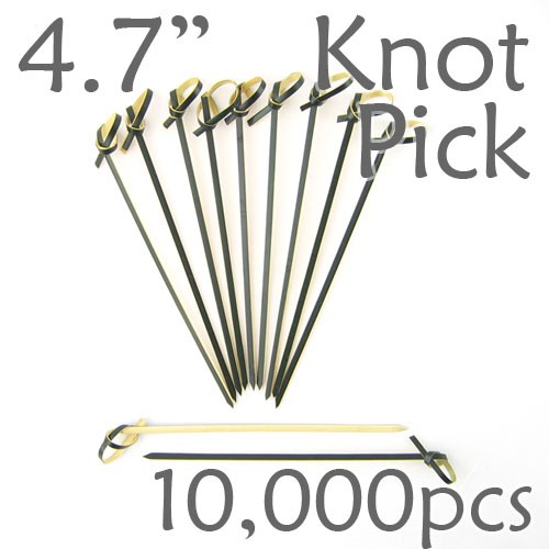 Bamboo Knot Picks 4.7 - Black - Case of 10,000 Pieces