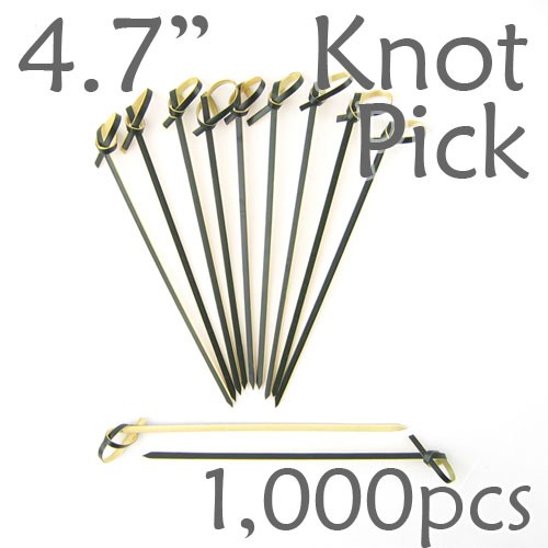 Bamboo Knot Picks 4.7 - Black - box of 1000 Pieces