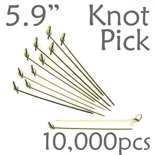 Bamboo Knot Picks 5.9 - Black - Case of 10,000 Pieces