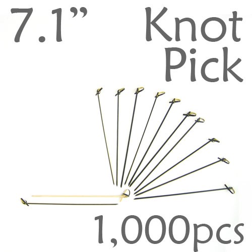 Bamboo Knot Picks 7.1 - Black - box of 1000 Pieces