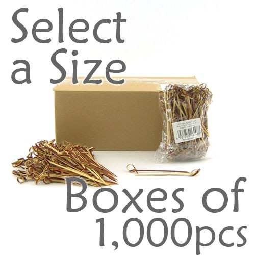 Bamboo Knot Picks - Tea - Box of 1000 pcs (Select a Size)