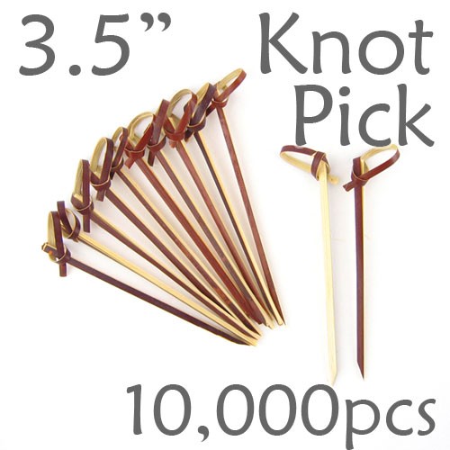 Bamboo Knot Picks 3.5 - Tea - Case of 10,000 Pieces