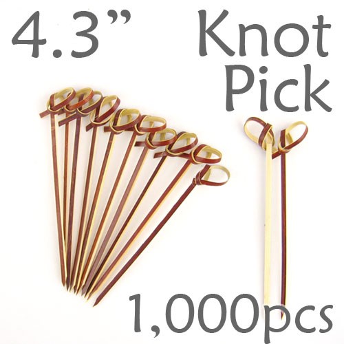 Bamboo Knot Picks 4.3 - Tea - box of 1000 Pieces