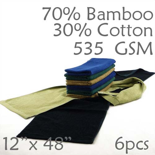 Midweight 70/30 Bamboo Rayon/ Cotton Chef Side Towel 535GSM 6pc Choice of Color