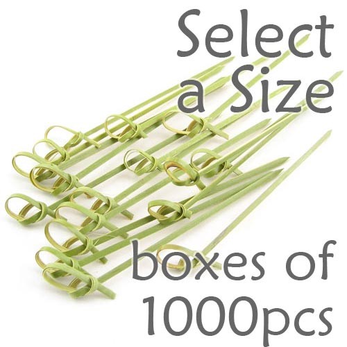 Bamboo Knot Picks - Green - Box of 1000 pcs (Select a Size)