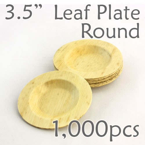 Bamboo Leaf Round Plate 3.5" -1000 pc.