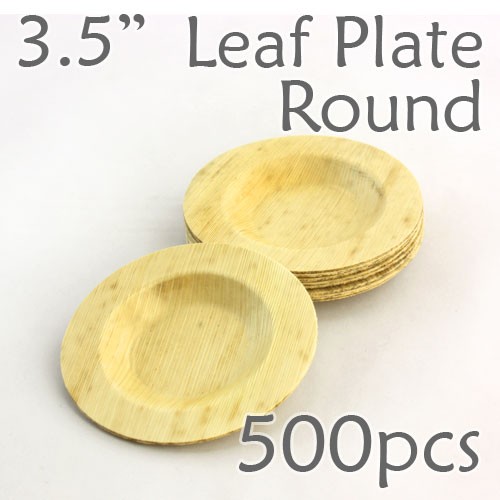 Bamboo Leaf Round Plate 3.5" -500 pc.