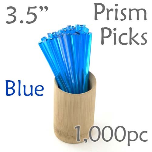 Triangle Prism Skewer - Blue - 3.5" Long 1000 pcs