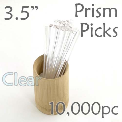 Triangle Prism Skewer - Clear - 3.5" Long Case of  10,000 pcs