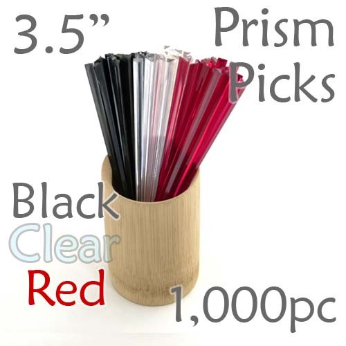 Triangle Prism Skewer - Three Color Assortment - 3.5" Long 1000 pcs