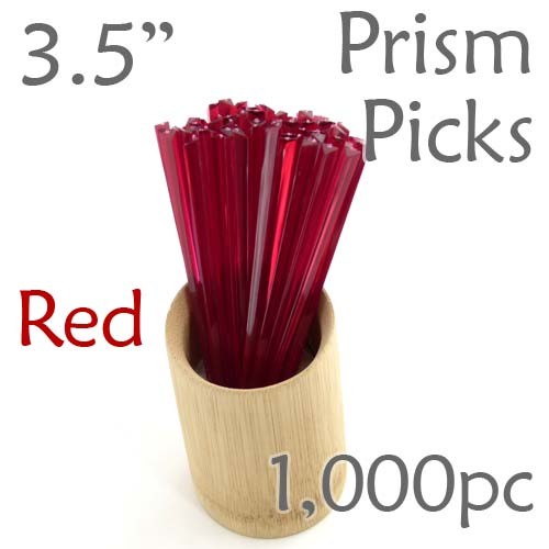Triangle Prism Skewer - Red - 3.5" Long 1000 pcs