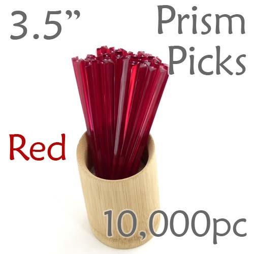 Triangle Prism Skewer - Red - 3.5" Long Case of  10,000 pcs
