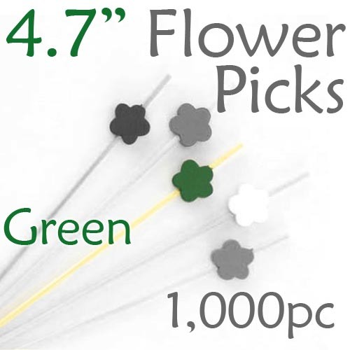 Flower Picks  4.7 Long - Green - Box of 1000 pc