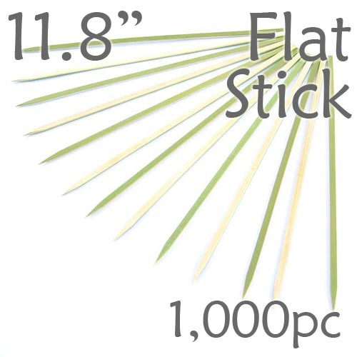 Bamboo Flat Stick Skewers 11.8 - Green - box of 1000 Pieces