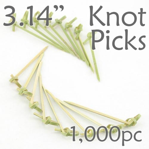 Bamboo Knot Picks 3.14 - Green - box of 1000 Pieces