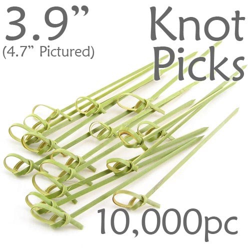 Bamboo Knot Picks 3.9 - Green - Case of 10,000 Pieces