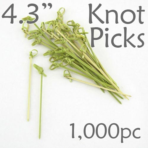 Bamboo Knot Picks 4.3 - Green - box of 1000 Pieces