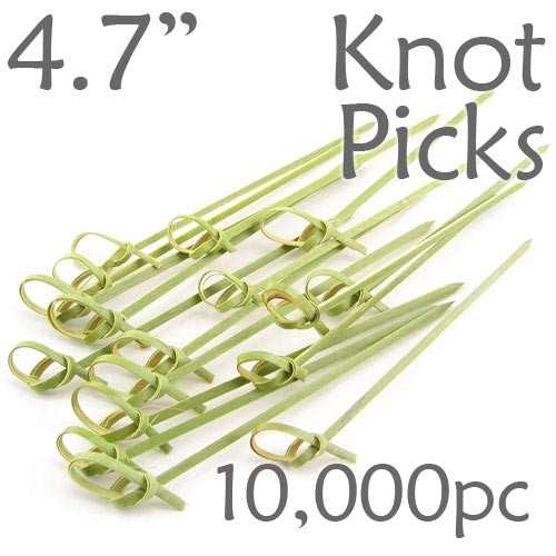Bamboo Knot Picks 4.7 - Green - Case of 10,000 Pieces