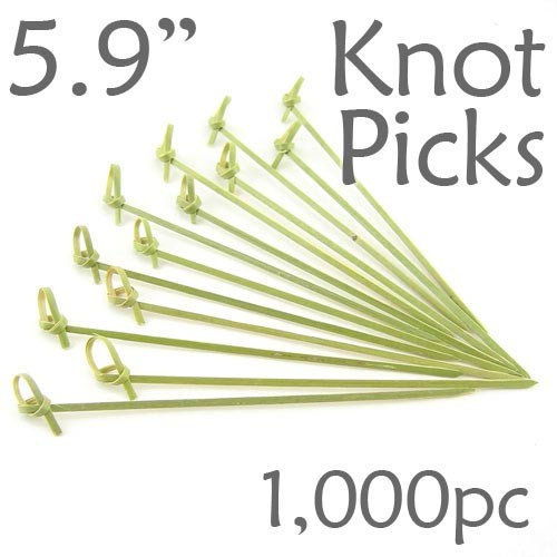 Bamboo Knot Picks 5.9 - Green - box of 1000 Pieces