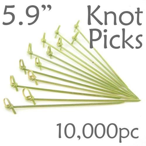 Bamboo Knot Picks 5.9 - Green - Case of 10,000 Pieces