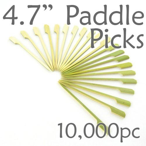 Bamboo Paddle Picks 4.7 - Green - case of 10,000 Pieces