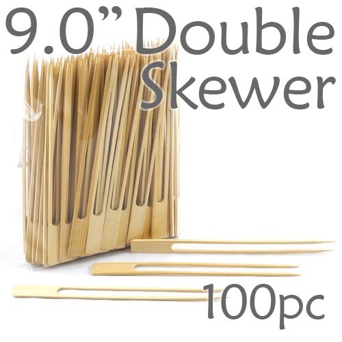 Double Prong 9.0 inch Twin Skewer - 100pcs