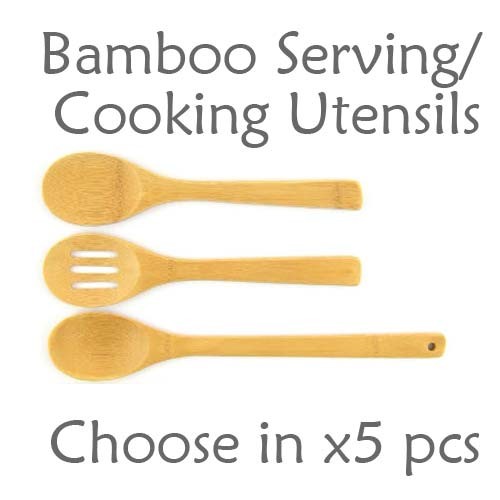 Bamboo Cooking Utensils  - Your Choice of Style- Packs of 5