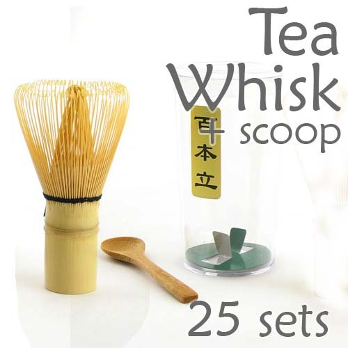 Tea Whisk and Scoop for Preparing Macha (Green Tea Chasen) - 25 Sets