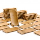 Small Solid Bamboo Dishes  2.4" X 4.7" (6cm X 12cm)