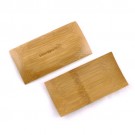 Small Solid Bamboo Dishes 2.4" X 4.7" (6cm X 12cm) Sharp Edged Curved Bottom rectangle 20pc