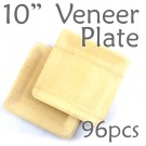 Disposable Bamboo 10" Veneer Plate- Square- 96pc