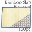 Bamboo Placemat - Blue Geometric Imprint - 160pc