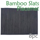 Bamboo Slats Placemat - Black - 8pc