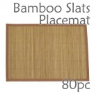 Bamboo Slats Placemat - Brown - 80pc