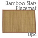 Bamboo Slats Placemat - Brown - 8pc