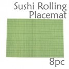 Bamboo Placemat / Sushi Rolling Style - Green - 8pc