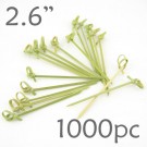 Bamboo Knot Picks 2.6 - Green - box of 1000 Pieces