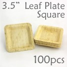 Bamboo Leaf Square Plate 3.5" -100 pc.