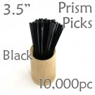 Triangle Prism Skewer - Black - 3.5" Long Case of  10,000 pcs