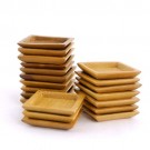 Small Solid Bamboo Dishes 2 3/8" (6cm X 6cm) Deep Square 20pc