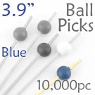 Ball Picks  3.9 Long - Blue - Case of 10,000 pc