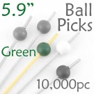 Ball Picks  5.9 Long - Green - Case of 10,000 pc