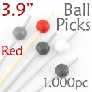 Ball Picks  3.9 Long - Red - Box of 1000 pc