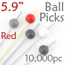 Ball Picks  5.9 Long - Red - Case of 10,000 pc
