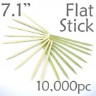 Bamboo Flat Stick Skewers 7.1 - Green - Case of 10,000 Pieces